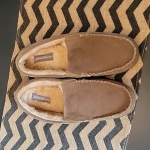 Men's Eddie Bauer Westhaven Suede Slippers in Tan, XL (11-12)